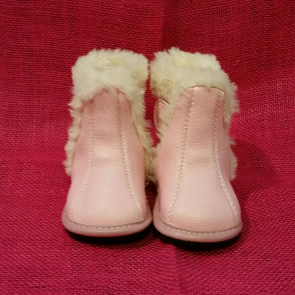 Jack & Lily Pink Abigail Leather/Faux Fur Booties - Picture 8 of 8